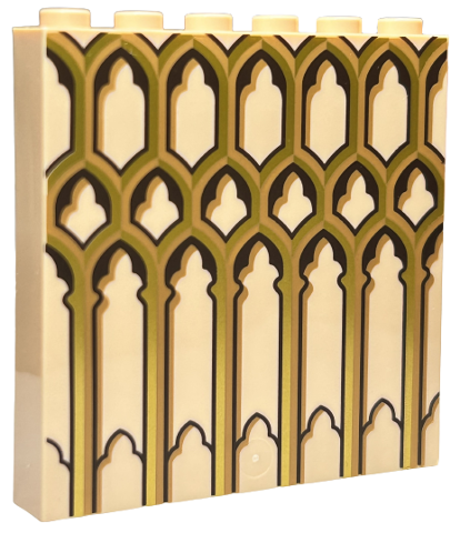 Panel 1 x 6 x 5 with Gold Arches and Pillars Pattern