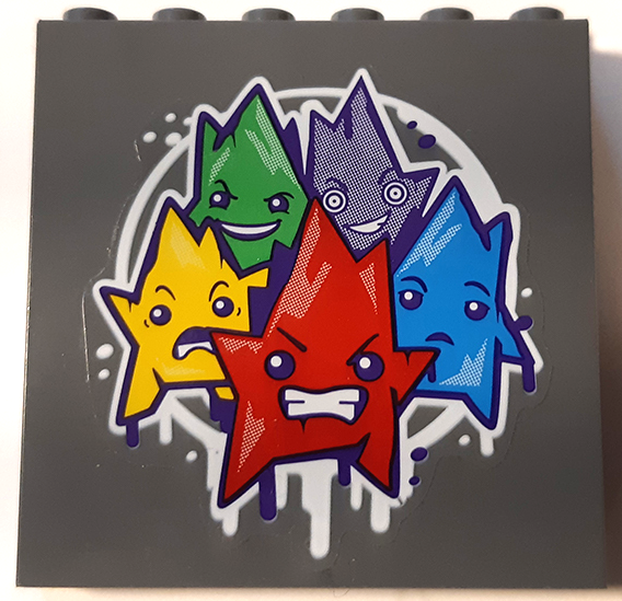 Panel 1 x 6 x 5 with Kryptomites Graffiti in Circle Pattern (Sticker) - Set 41238