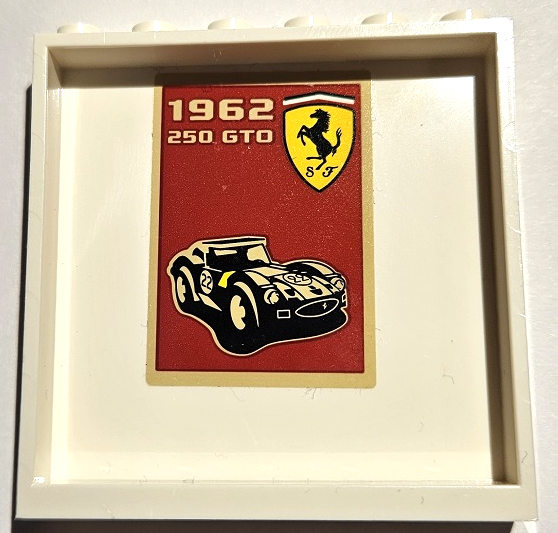 Panel 1 x 6 x 5 with Poster '1962 250 GTO' and Ferrari Logo Pattern (Sticker) - Set 75889