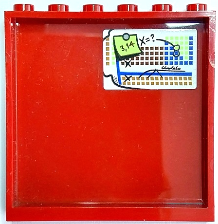 Panel 1 x 6 x 5 with Periodic Table, Note with '3,14' (Pi) and 'X=?' Pattern (Sticker) - Set 70425