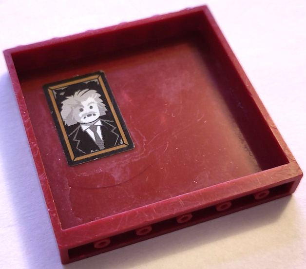 Panel 1 x 6 x 5 with Black and White Portrait Picture of Male in Suit and Tie in Gold Frame Pattern (Sticker) - Set 70425