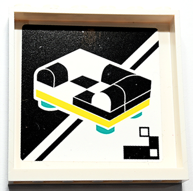 Panel 1 x 6 x 5 with Furniture Shop Poster with Black, Yellow and Dark Turquoise Armchair Pattern (Sticker) - Set 41732
