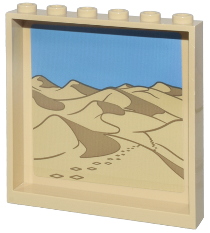 Panel 1 x 6 x 5 with Tan Desert, Dark Tan Dunes and Footprints and Medium Blue Sky Pattern (Sticker) - Set 76218