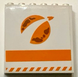 Panel 1 x 6 x 5 with City Mars Exploration Logo, Orange Stripe and Danger Stripes Pattern (Sticker) - Set 60229