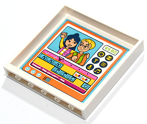 Panel 1 x 6 x 5 with Medium Azure Movie Editing Software Screen with Actors, '6580', Icons and Timeline Pattern (Sticker) - Set 41731