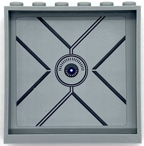 Panel 1 x 6 x 5 with X-Men Logo Shaped Vault Doors and Round Lock with Radial Lines Pattern (Sticker) - Set 76294