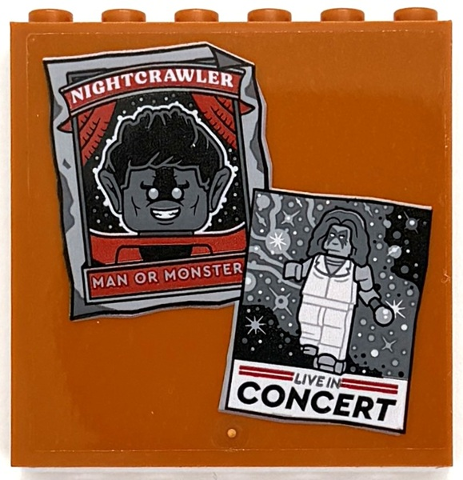 Panel 1 x 6 x 5 with 'NIGHTCRAWLER MAN OR MONSTER' and 'LIVE IN CONCERT' Posters Pattern (Sticker) - Set 76294