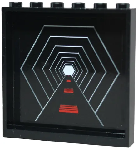 Panel 1 x 6 x 5 with SW Death Star Hexagonal Corridor with Highlights, Red Lights and White Hexagon Pattern (Sticker) - Set 75159
