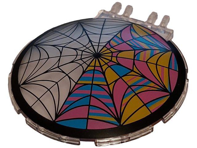 Windscreen 8 x 8 Bubble Canopy with Dual 2 Fingers with Half Black, Half Colored Spider Web Pattern