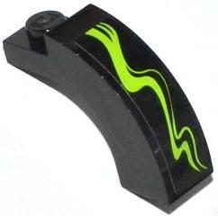 Arch 1 x 3 x 2 Curved Top with Lime Swirls Type 2 Pattern Model Right Side (Sticker) - Set 70504