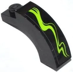Arch 1 x 3 x 2 Curved Top with Lime Swirls Type 2 Pattern Model Right Side (Sticker) - Set 70504