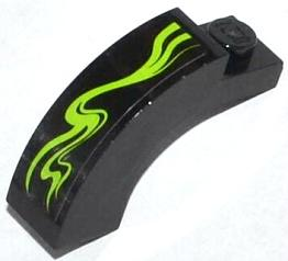 Arch 1 x 3 x 2 Curved Top with Lime Swirls Type 3 Pattern Model Left Side (Sticker) - Set 70504