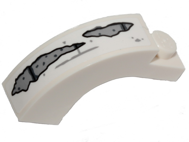 Arch 1 x 3 x 2 Curved Top with Light Bluish Gray Bricks and Stains Pattern 1 (Sticker) - Set 70431