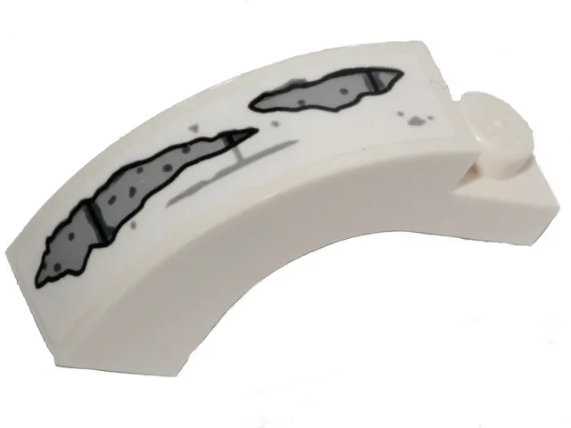 Arch 1 x 3 x 2 Curved Top with Light Bluish Gray Bricks and Stains Pattern 1 (Sticker) - Set 70431