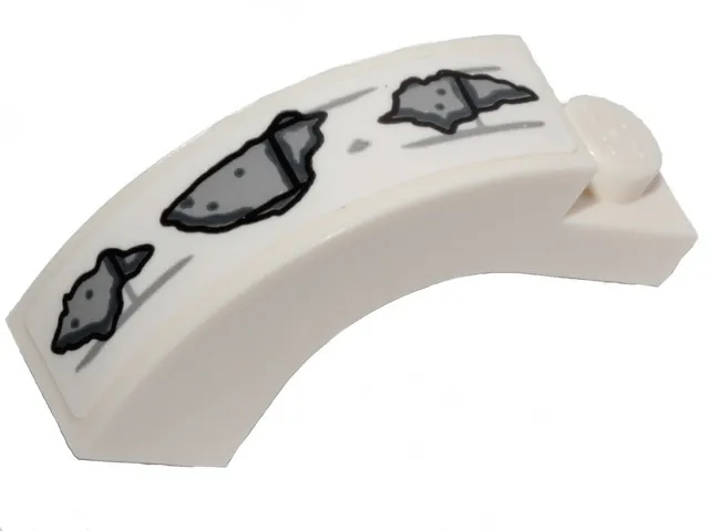 Arch 1 x 3 x 2 Curved Top with Light Bluish Gray Bricks and Stains Pattern 2 (Sticker) - Set 70431