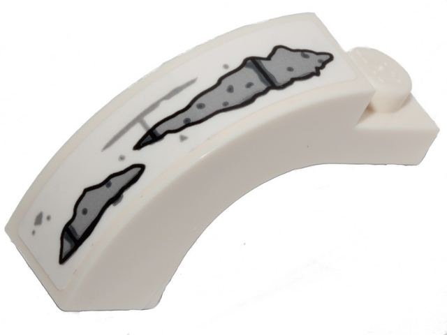 Arch 1 x 3 x 2 Curved Top with Light Bluish Gray Bricks and Stains Pattern 3 (Sticker) - Set 70431