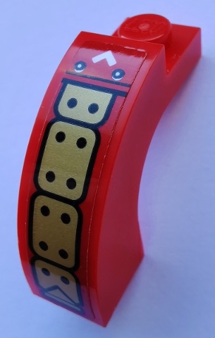 Arch 1 x 3 x 2 Curved Top with Gold Plates and Black Dots Pattern (Sticker) - Set 80012