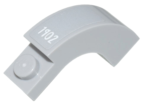 Arch 1 x 3 x 2 Curved Top with White '1902' on Light Bluish Gray Background Pattern (Sticker) - Set 10299