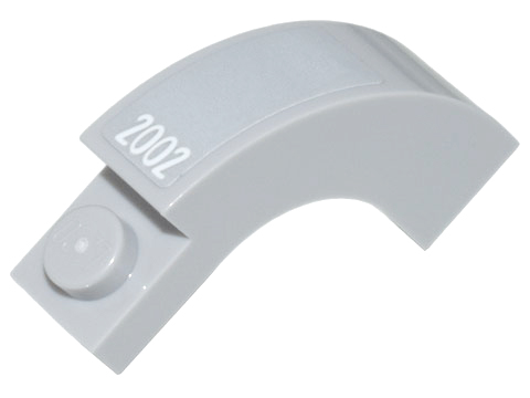 Arch 1 x 3 x 2 Curved Top with White '2002' on Light Bluish Gray Background Pattern (Sticker) - Set 10299