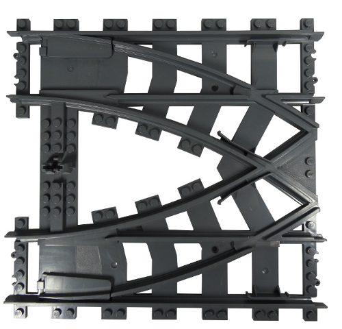 Train, Track Plastic (RC Trains) Double Crossover Rail - Half