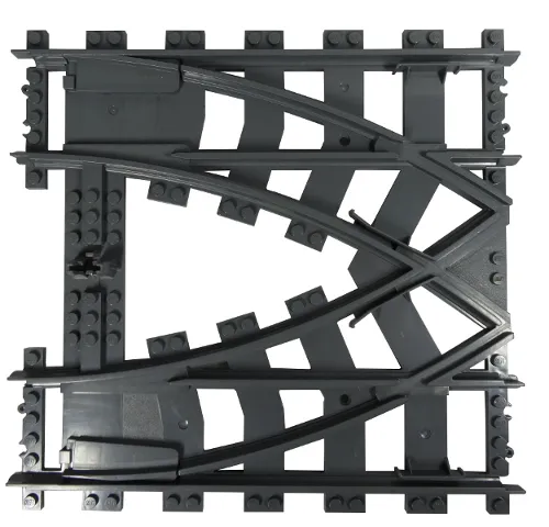 Train, Track Plastic (RC Trains) Double Crossover Rail - Half