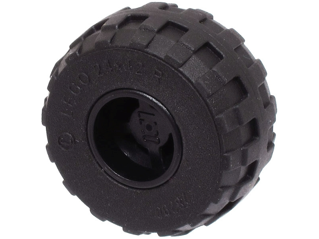 Wheel 11mm D. x 12mm, Hole Notched for Wheels Holder Pin with Black Tire 24 x 12 R Balloon (6014b / 56890)