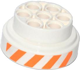 Wheel 31mm D. x 15mm Technic with Orange and White Danger Stripes Pattern (Sticker) - Set 70707