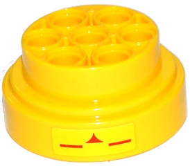 Wheel 31mm D. x 15mm Technic with Red Triangle with Curved Sides and Lines Pattern on Both Sides (Stickers) - Set 75092