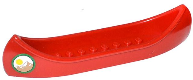 Boat, Canoe with Sun and Mountains in Circle Pattern on Both Sides (Stickers) - Set 60057