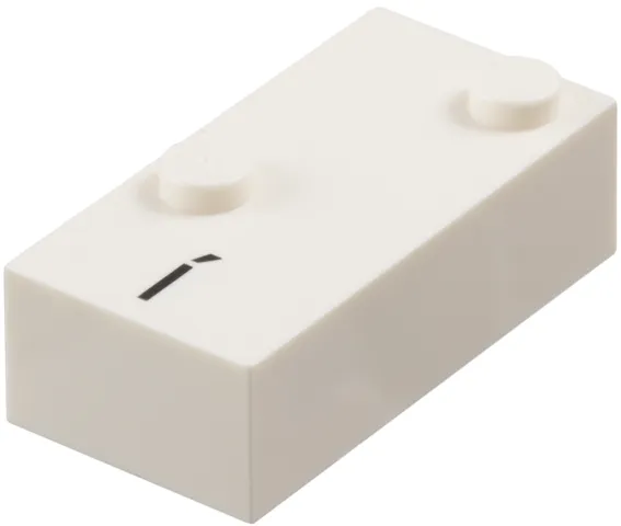 Brick, Braille 2 x 4 with 2 Studs with Black Capital Letter I with Acute (Í) Pattern (dots-34 ⠌) (Spanish)