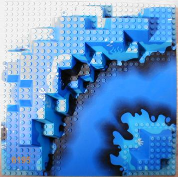 Baseplate, Raised 32 x 32 Canyon with Blue Underwater Pattern