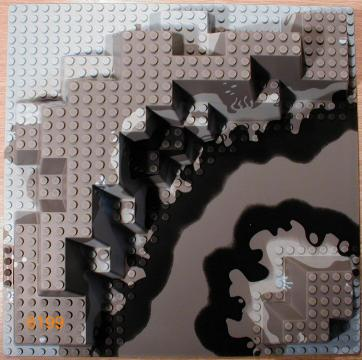 Baseplate, Raised 32 x 32 Canyon with Gray Underwater Pattern