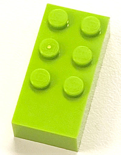 Brick, Braille 2 x 4 with 6 Studs (dots-123456 ⠿)