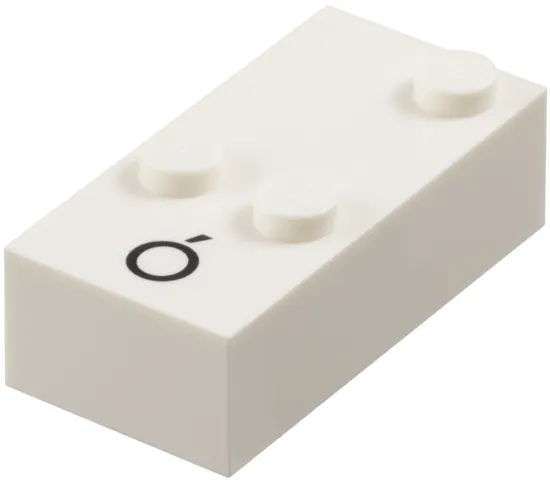 Brick, Braille 2 x 4 with 3 Studs with Black Capital Letter O with Acute (Ó) Pattern (dots-346 ⠬) (Spanish)