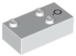 Brick, Braille 2 x 4 with 3 Studs with Black Capital Letter O with Grave (Ò) Pattern (dots-346 ⠬) (Italian)