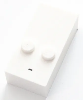 Brick, Braille 2 x 4 with 2 Studs with Black Dash / Hyphen / Minus Sign (-) Pattern (dots-36 ⠤)