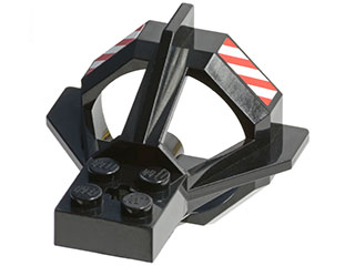 Propeller Housing with Red and White Danger Stripes Pattern (Stickers) - Sets 1782 / 6441 / 6442 / 6557 / 6559 / 6560 / 6599