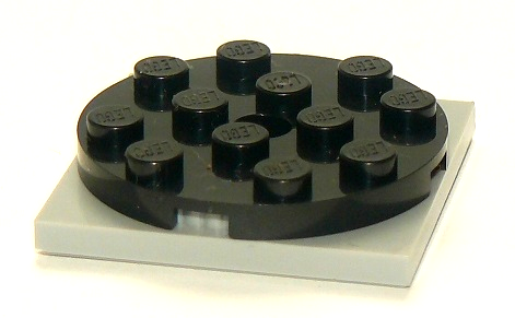 Turntable 4 x 4 x 2/3 with Light Bluish Gray Square Base, Free-Spinning (60474 / 61485)