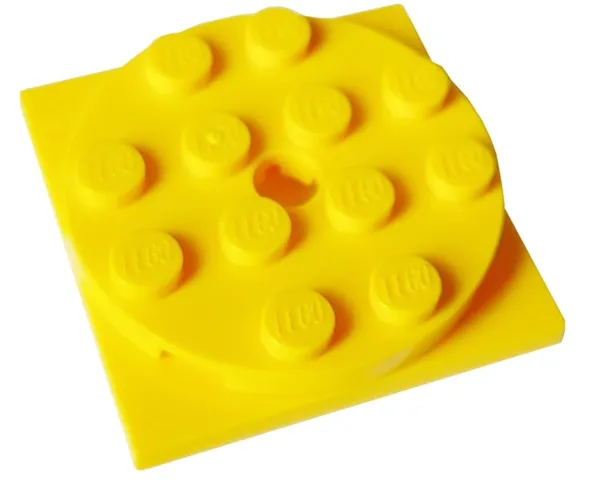 Turntable 4 x 4 x 2/3 with Yellow Square Base, Free-Spinning (60474 / 61485)