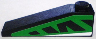 Slope 18 4 x 1 with Green and Black Pattern, Model Left (Sticker) - Set 8898