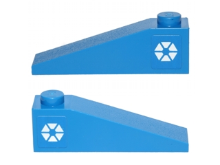 Slope 18 4 x 1 with White Triangles in Hexagonal Pattern on Both Sides (SW Separatists Insignia) (Stickers) - Set 75012