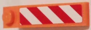 Slope 18 4 x 1 with Red and White Danger Stripes Pattern Model Left Side (Sticker) - Set 60083