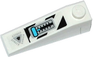 Slope 18 4 x 1 with 'DANGER' and Medium Blue Gear Stick Pattern (Sticker) - Set 70170