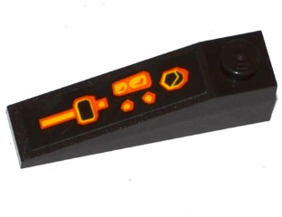 Slope 18 4 x 1 with Lever and Rock Buttons Pattern Model Left Side (Sticker) - Set 70314