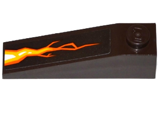 Slope 18 4 x 1 with Orange Cracks and Lava Pattern (Sticker) - Set 70321