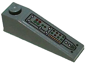 Slope 18 4 x 1 with Control Panel with Buttons, Lights, Knobs and Grille Pattern Model Right Side (Sticker) - Set 76265