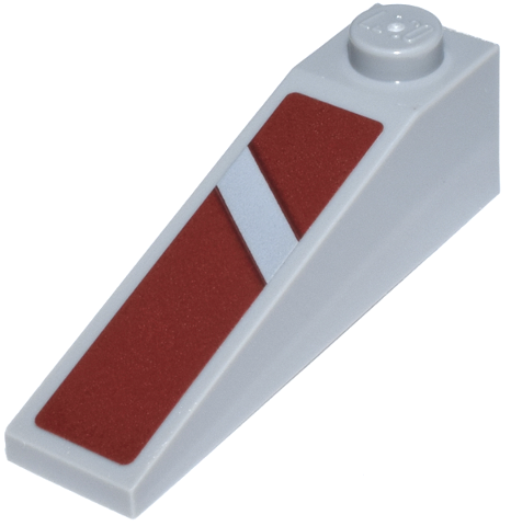 Slope 18 4 x 1 with Diagonal Line on Dark Red Background Pattern Model Left Side (Sticker) - Set 75413