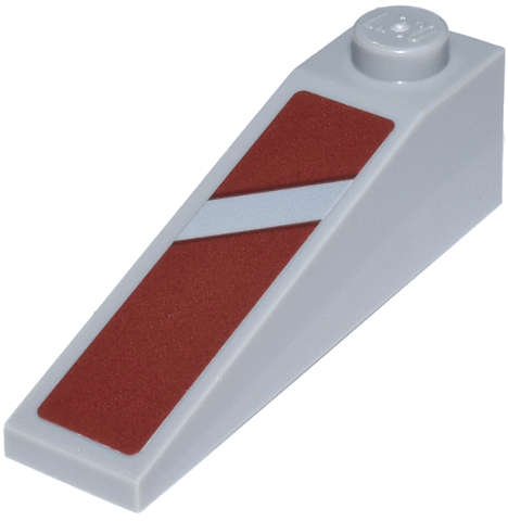 Slope 18 4 x 1 with Diagonal Line on Dark Red Background Pattern Model Right Side (Sticker) - Set 75413