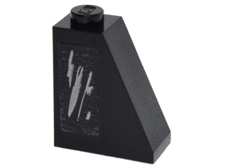 Slope 65 2 x 1 x 2 with Black and Silver Metal Scratches Pattern (Sticker) - Set 76050