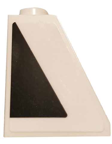 Slope 65 2 x 1 x 2 with Black Triangle on White Background Pattern Model Left Side (Sticker) - Set 75810